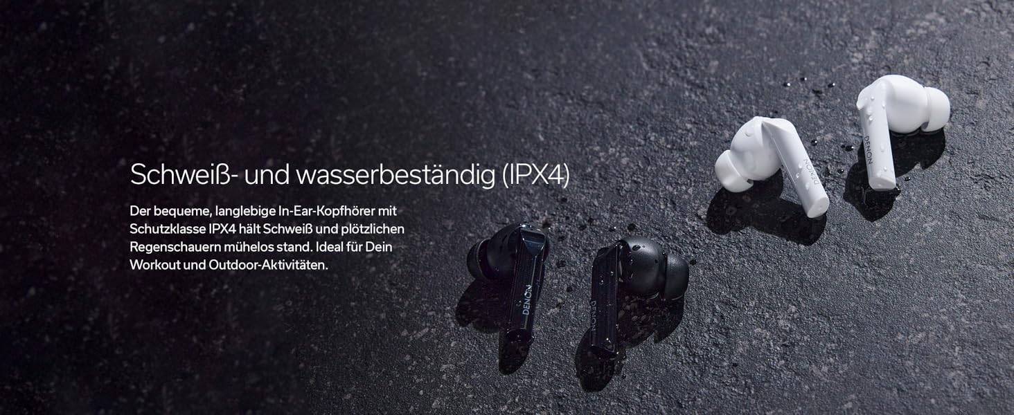 Бездротові навушники Denon AH-C500W True Wireless - білі (з мікрофоном, без активного шумозаглушення)