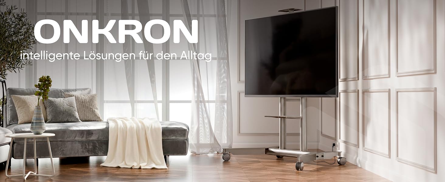 Мобільний стійка-підставка для ТБ ONKRON TS1871-C, 55-90 дюймів, до 75 кг, VESA 800x600, колір шампань