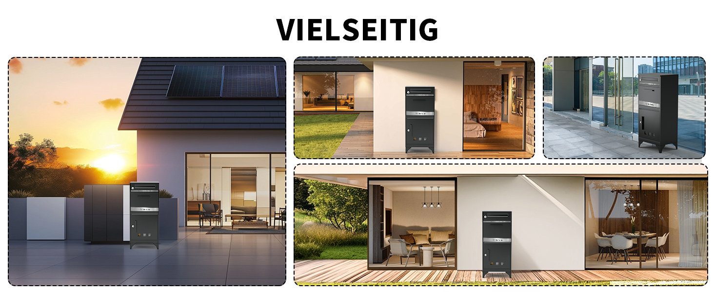 Поштовий ящик антрацит з гравіюванням, персоналізований, 2-в-1, нержавіюча сталь, з відділенням для газет та посилок (XXL)