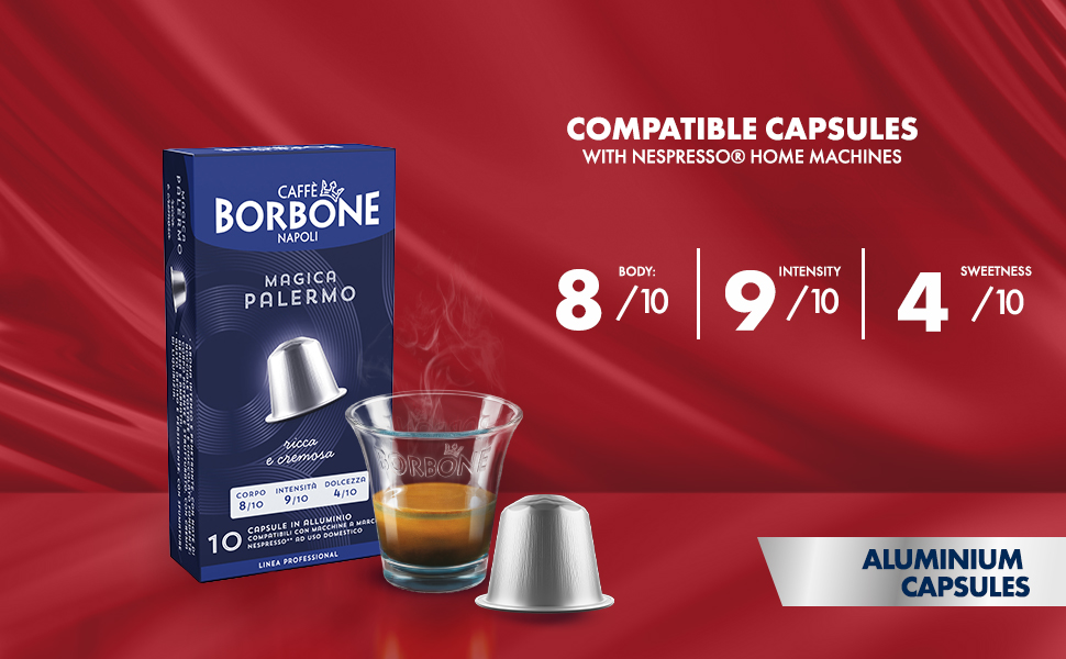 Набір кавових капсул Caffè Borbone для Nespresso (90 шт): Mia Napoli, Ciao Venezia, Magica Palermo — алюмінієві капсули, 3х30 шт