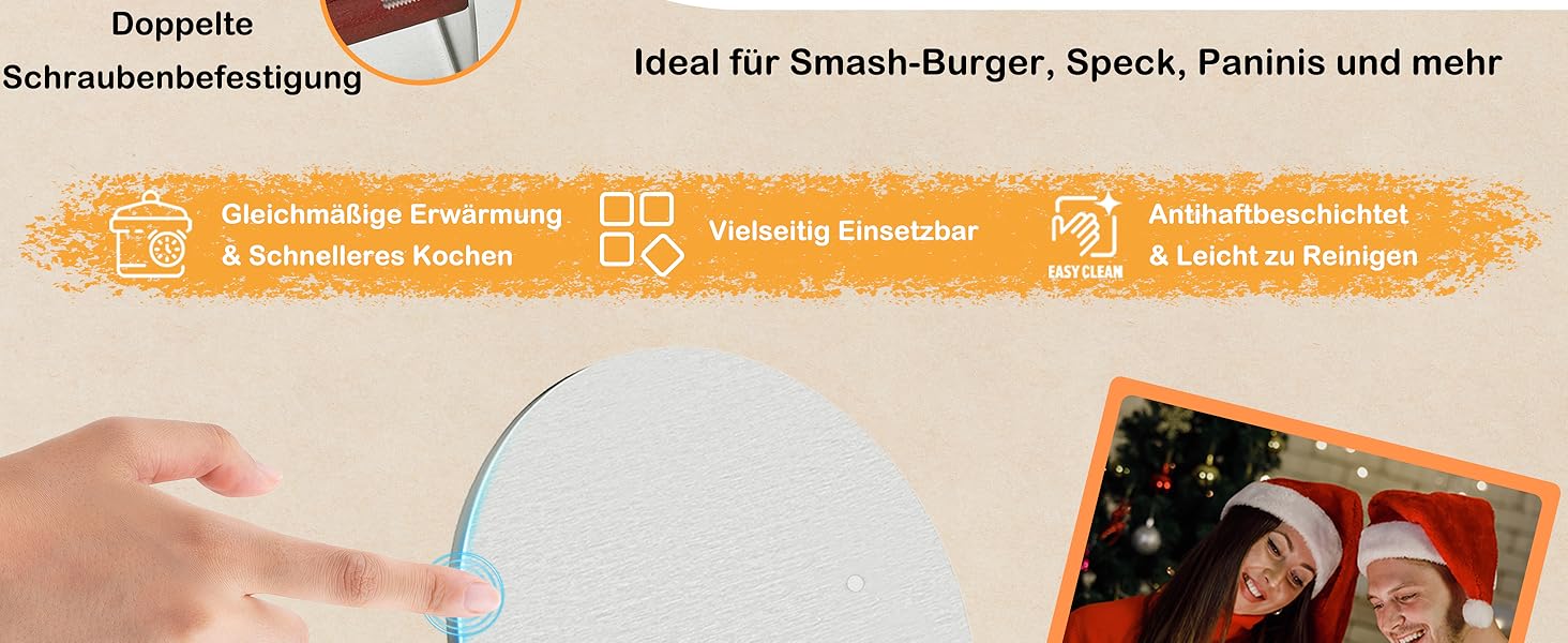 Прес для бургерів з нержавіючої сталі, 16 см, професійний, для гриля, легко миється