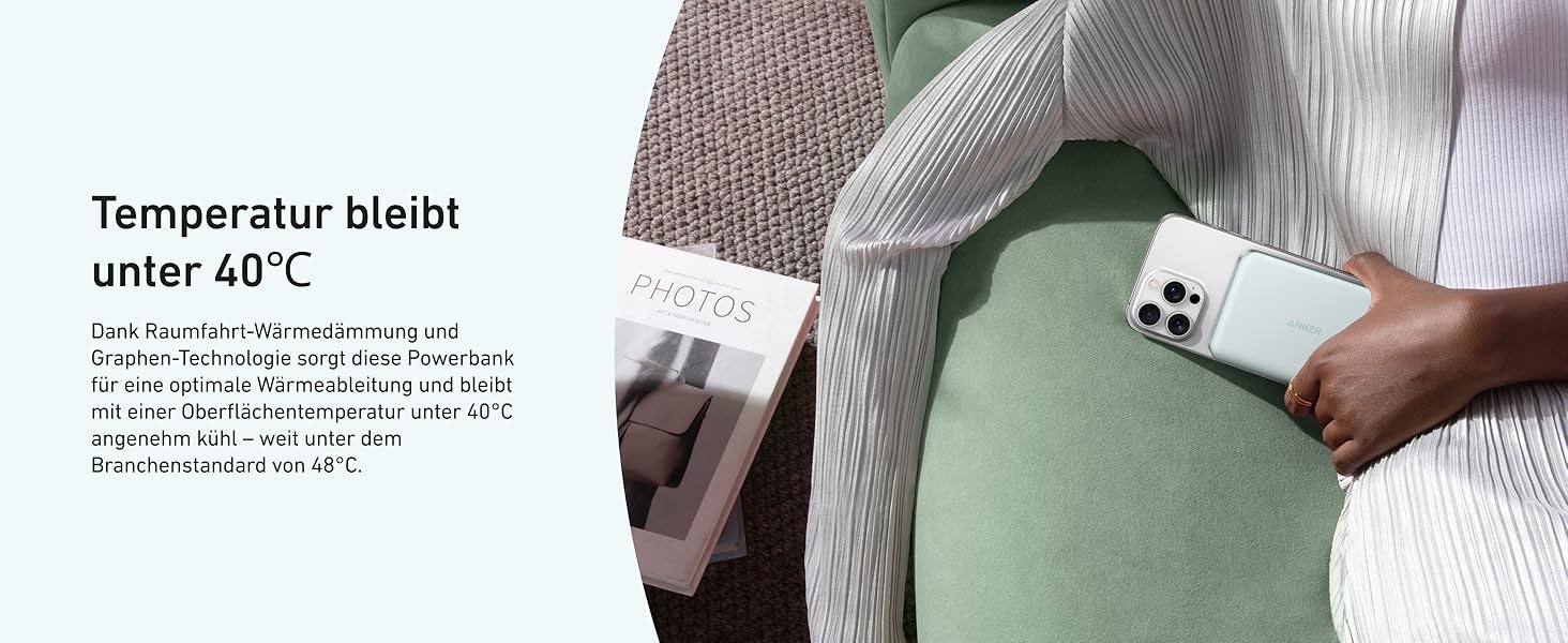 Powerbank Anker MagGo 10000mAh, Qi2, MagSafe, зелений: компактний зарядний пристрій для iPhone 16/15/14/13