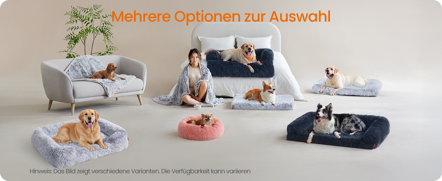 Ліжко для собак Feandrea, м'який лежак, корзина для собак, диван для собак, XL (106 x 75 x 20 см), сірий колір Ombré, знімний чохол, неслизьке покриття