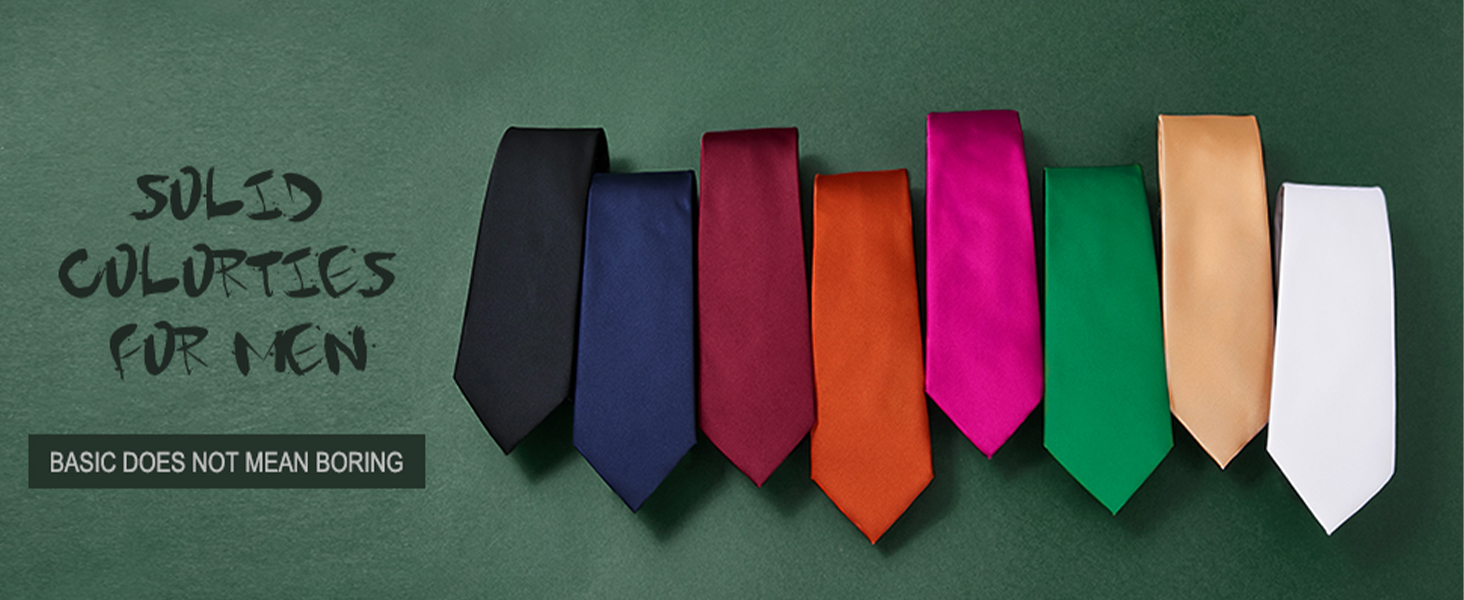 HISDERN Комплект краваток для чоловіків: класична однотонна краватка, нагрудна хустинка та краватки-кліпси. Ідеально для вечірок, весіль та особливих подій. Темно-червоний колір.