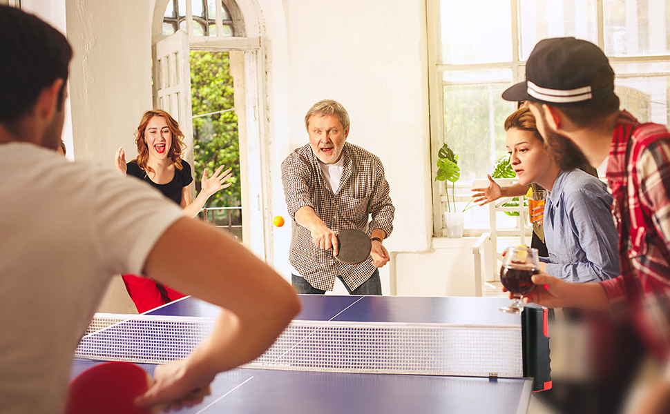 Знімне сітко для настільного тенісу, 190 см (макс), сітки для настільного тенісу, регульоване знімне сітко, портативне запасне сітко для столу для пінг-понгу, офісного столу, обіднього столу (Сірий, Синій)