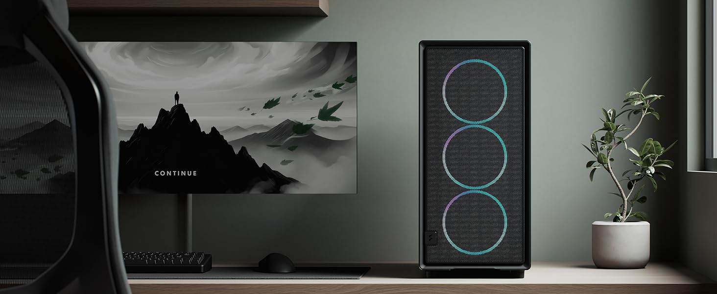 Корпус для ПК Fractal Design Meshify 2 White: Прозора бічна панель з загартованого скла, Mesh-панель, 3 вентилятори Momentum, підтримка ATX/mATX/ITX