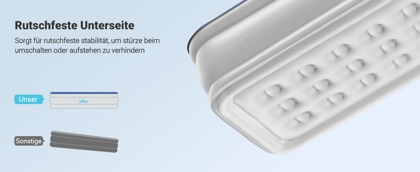 Надувне ліжко iDOO для 2 осіб з електричним насосом, самонадувна повітряна матрац, 33 см, для кемпінгу, гостей, подорожей та дому (100x190x46 см)