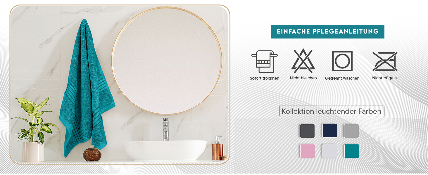 Рушники Utopia, бавовна, 700 г/м², 6 шт. (Турквіс)