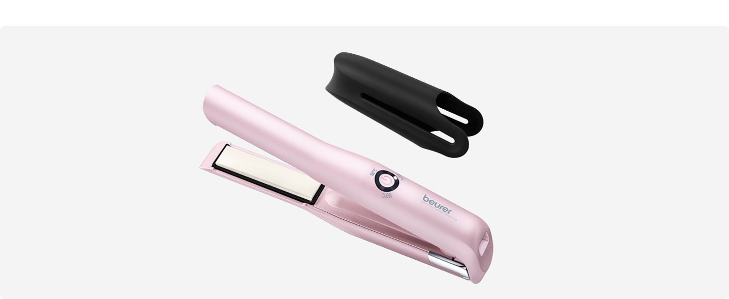 Випрямляч для волосся Beurer HS 20 Akku з USB-зарядкою, рожевий, для подорожей, 3 температурні режими, швидкий нагрів