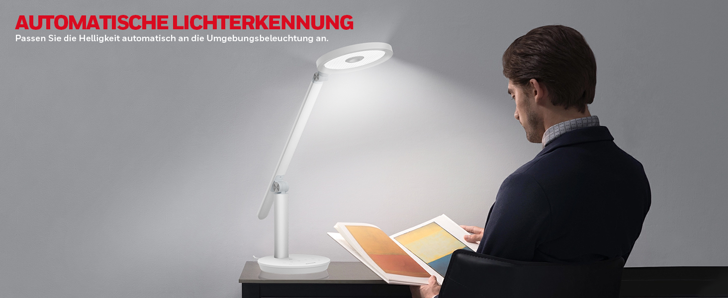 LED настільна лампа Honeywell H6 Sunturalux з дотичним керуванням, таймером та регулюванням яскравості, 800LM, для робочого кабінету та спальні