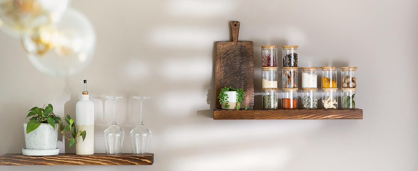 Скляні контейнери для зберігання KIVY з кришкою, 4 шт по 1200 мл - герметичні банки для продуктів, контейнери для кухні з бамбуковою кришкою