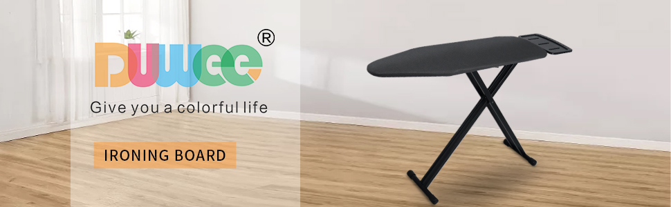 Прасувальна дошка Duwee з великою парогенераторною стацією, складна, регульована по висоті, з термостійким покриттям, товстим фетровим покриттям, міцними ніжками, чорна, 33x109 см