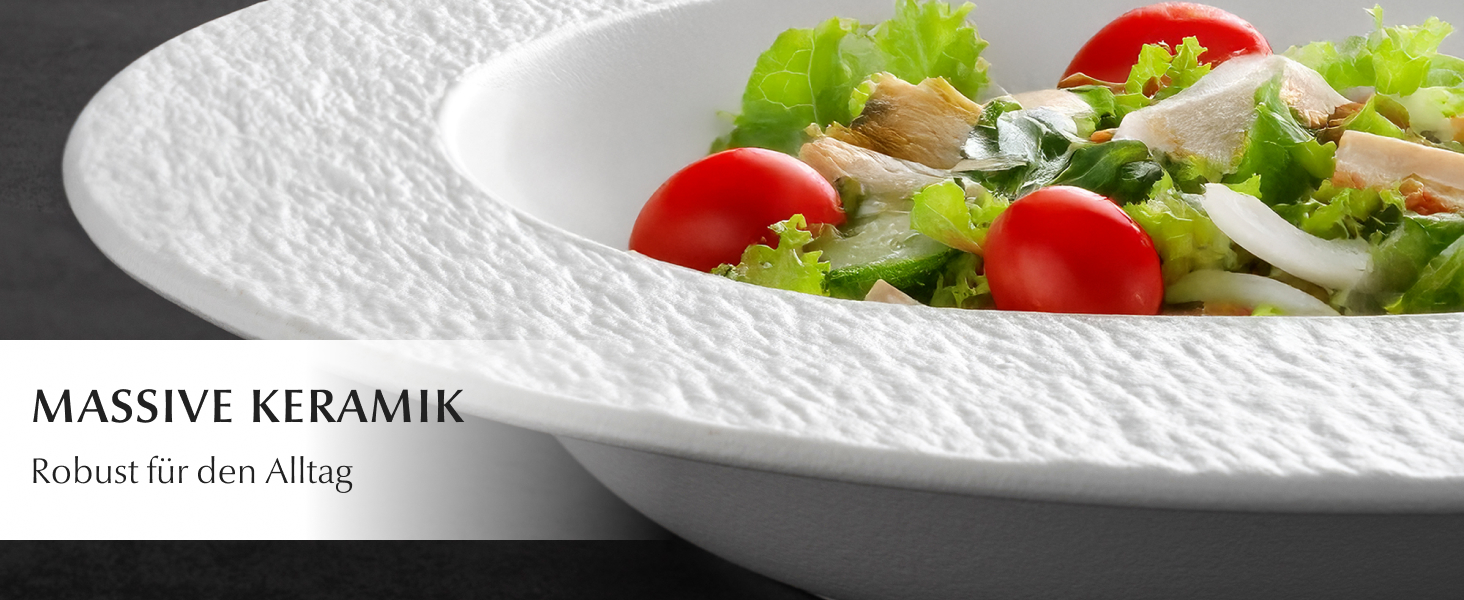 MIAMIO Набір посуду 16 предметів/Сучасний керамічний посуд/Набір посуду на 4 персони - Колекція Oasis (16 шт) (Білий, Набір посуду (20 шт))