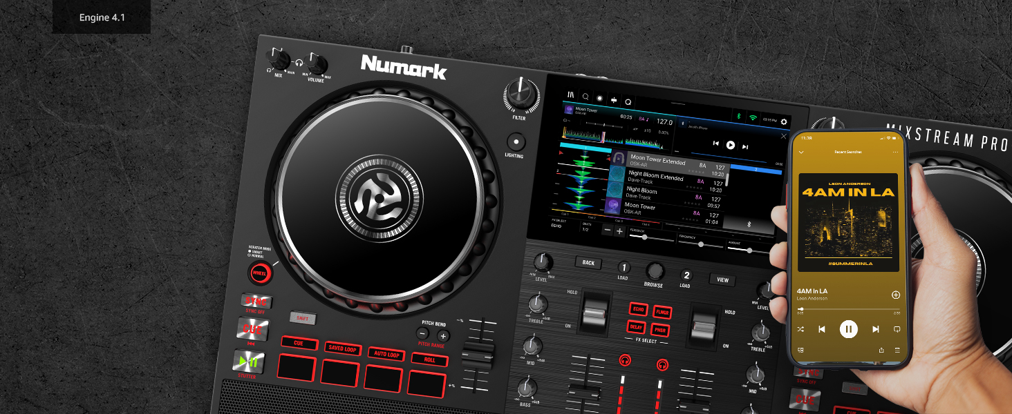 DJ-контролер Numark Mixstream Pro+ з розділенням STEM, 2 деки, Wi-Fi, 7