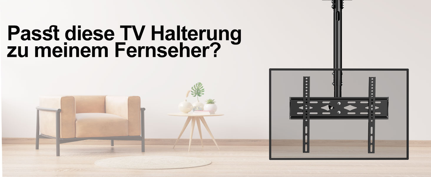 Кронштейн для телевізора на стелю 26-68 дюймів, поворотний, нахильний, до 45 кг, VESA 400x400, регульована висота