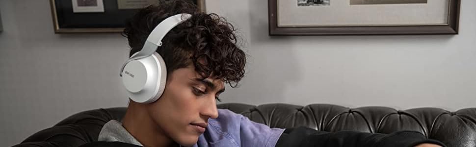 Shure Aonic 40: Бездротові навушники з активним шумозаглушенням, Bluetooth, мікрофон, 25 годин роботи, сумісні з iPhone та Android, білі