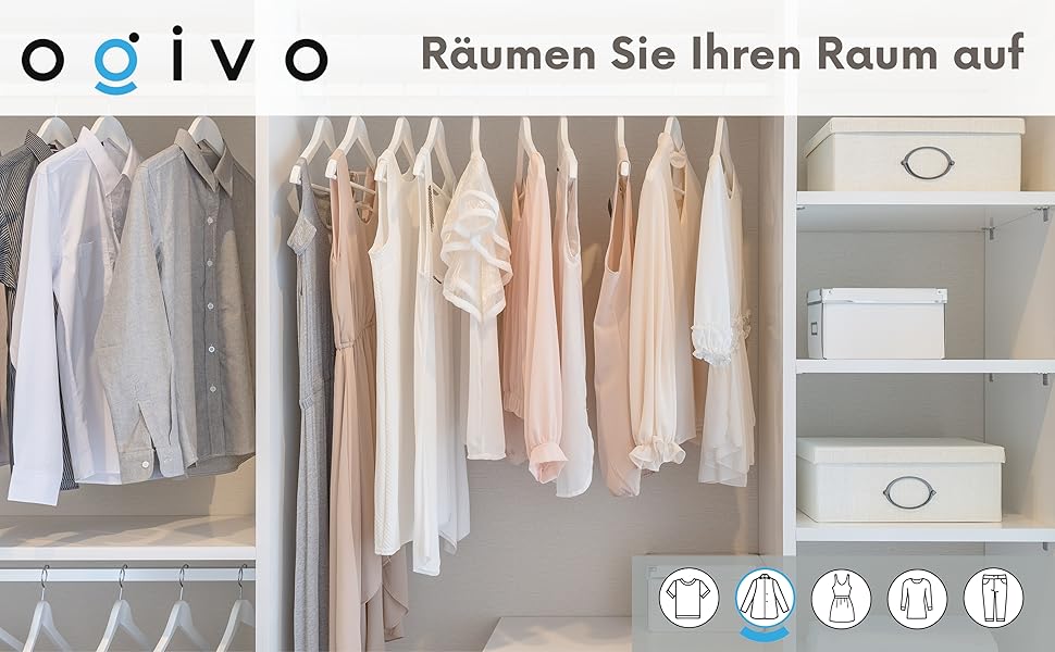 Плечики для одягу OGIVO з дерева, набір з 100 шт. – поворотний гачок 360°, вирізи на плечах, натуральне дерево (бук, береза, сосна, верба)