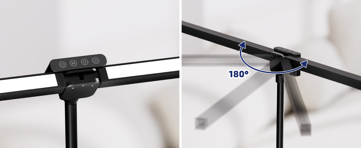 LED лампа для столу Doppelkopf з RGB, регулюванням яскравості 24W, з пультом дистанційного керування, кріпиться за допомогою затискача, денне світло, безступеневе регулювання, офісна лампа для дому та офісу (чорна)