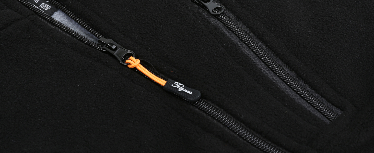 Тепла флісова жилетка Telguua з підігрівом для чоловіків з Powerbank 5V 10000mAh, 6 зон нагріву, 3 рівні температури, керування 2 зонами, для кемпінгу, піших прогулянок, сноубордингу, чорна