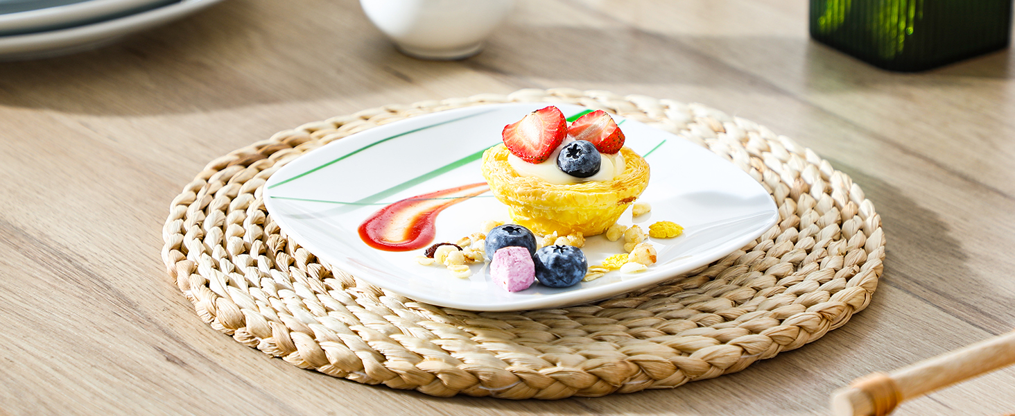 VEWEET Сервіз столовий 'Aviva' з порцеляни, 60 предметів | Комплектний сервіз для 4-12 осіб: тарілки, супові тарілки, десертні тарілки, чашки та блюдця | Комплектний сервіз на 60 предметів