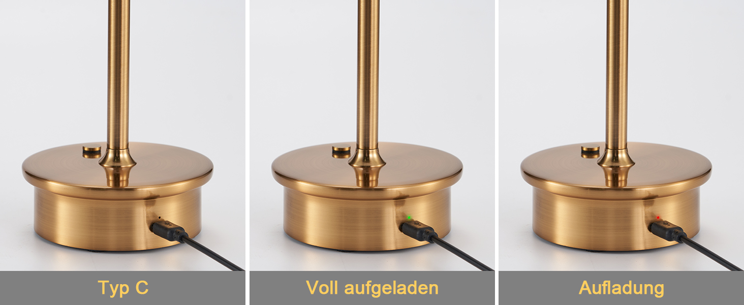 Нічна лампа OCEST на акумуляторі, сенсорне керування, регулювання яскравості, декоративне освітлення для дому, кухні, тераси, обіднього столу. Тканинний абажур кольору античне латунь, висота 41,5 см