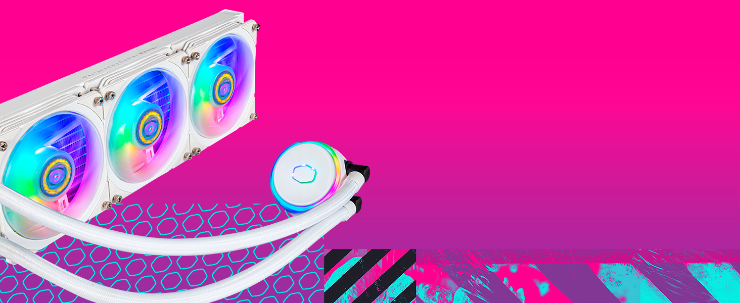 Система водяного охолодження Cooler Master MasterLiquid PL Flux 360 (білий) з 2 x 120mm вентиляторами та ARGB-контролером