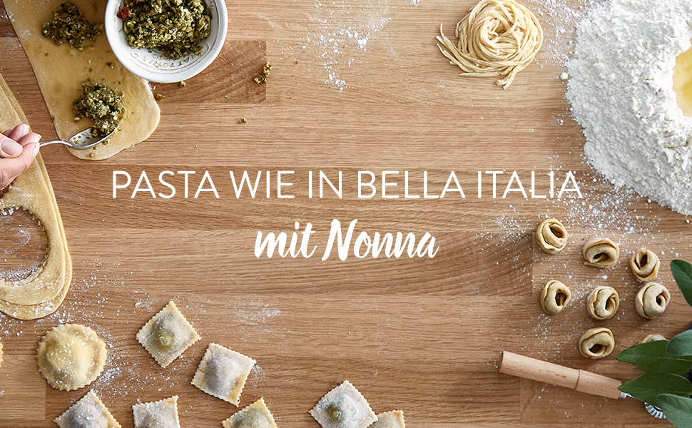 Механічна машинка для пасти SPRINGLANE Nonna, нержавіюча сталь, червона, з сушаркою, 3 насадки для спагеті, лазаньї, тальятеле, рецептами