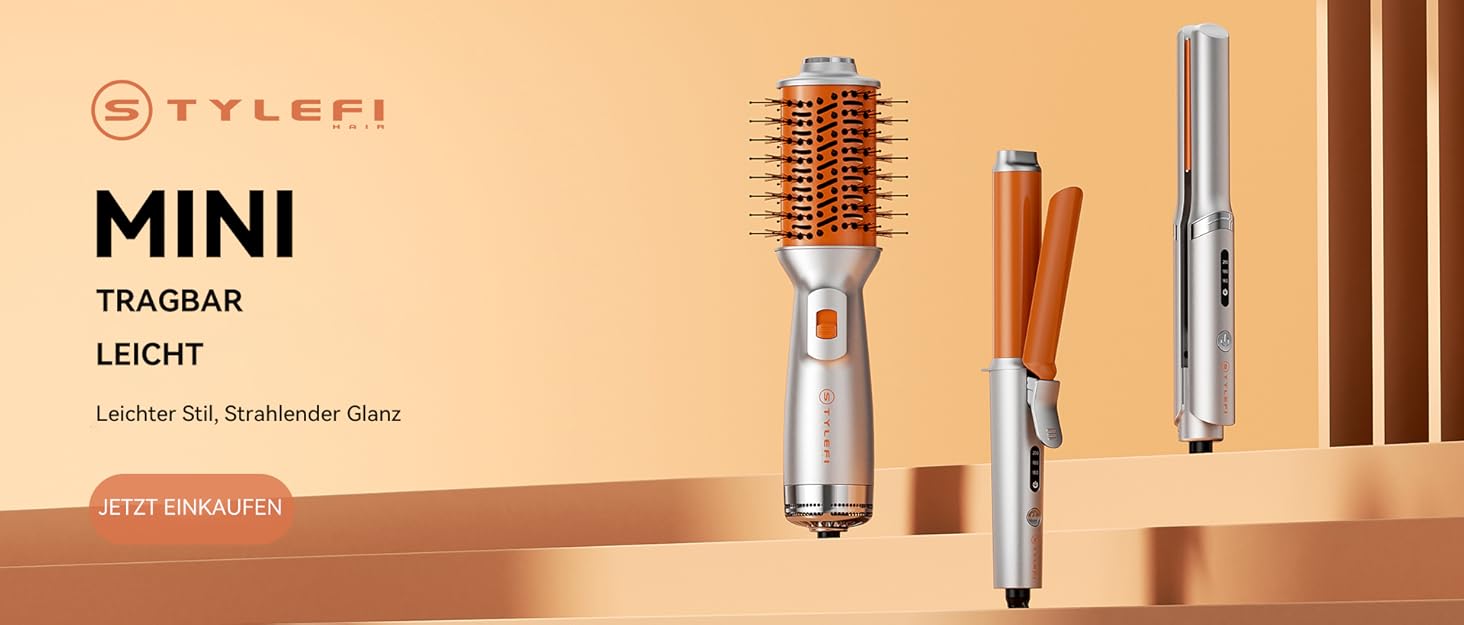 Фен-щітка Air Styler 5-в-1: стайлер, локони, об'єм, сушка, випрямлення. Потужність 800W, для жінок, помаранчевий колір