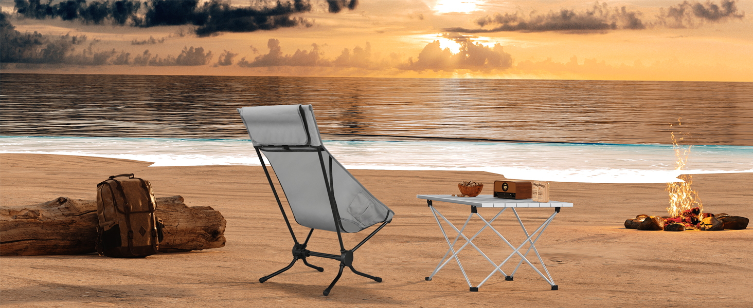 WOLTU Складаний туристичний столик з алюмінію для кемпінгу, пікніків та риболовлі, 68x46x40 см, срібний