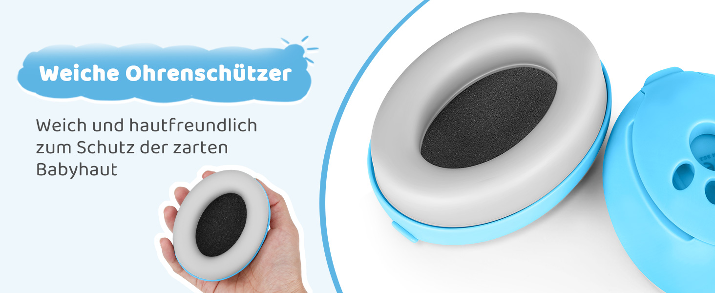 Навушники для захисту від шуму для малюків 0-2 роки, блакитні. Захист від шуму, ідеально для повсякденного використання та заходів