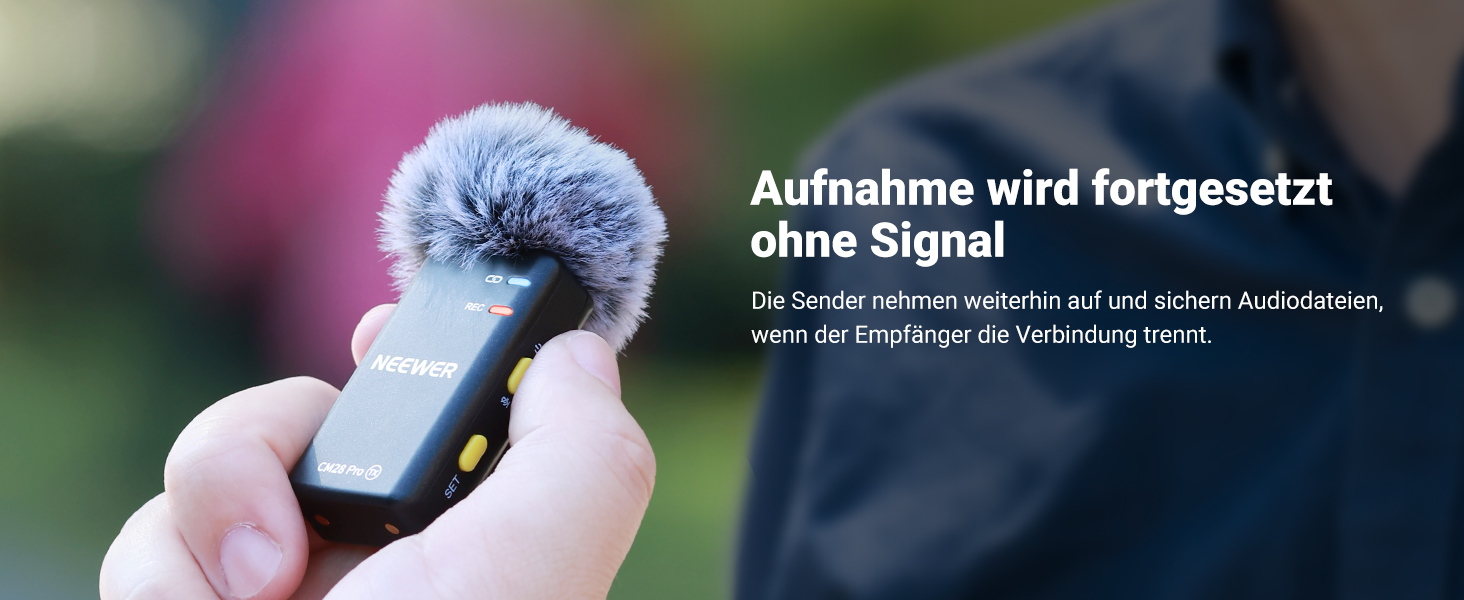 NEEWER CM28 Pro: Бездротове мікрофону з пригніченням шуму, 150м радіус дії, сумісний з iPhone, iPad, Android, DJI, Insta360, PC, Mac