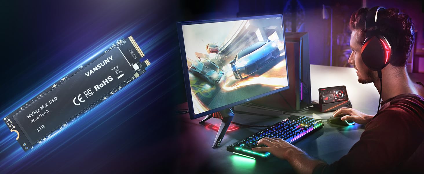 SSD Vansuny 1TB M.2 NVMe Gen3x4 PCIe TLC – Швидкий SSD для ігрового ПК