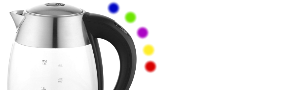 Електричний чайник Smaragdgrün: 1.8 л, 2200 Вт, LED-дисплей, 13 температурних режимів (40-100°C), скло та нержавіюча сталь