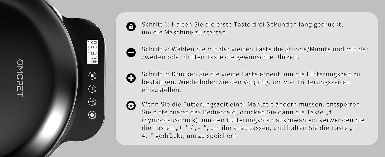 Автоматичний дозатор корму для котів та собак, 8oz*4 порції, з таймером, акумуляторний, з блокуванням, 2 охолоджуючі акумулятори (Чорний)