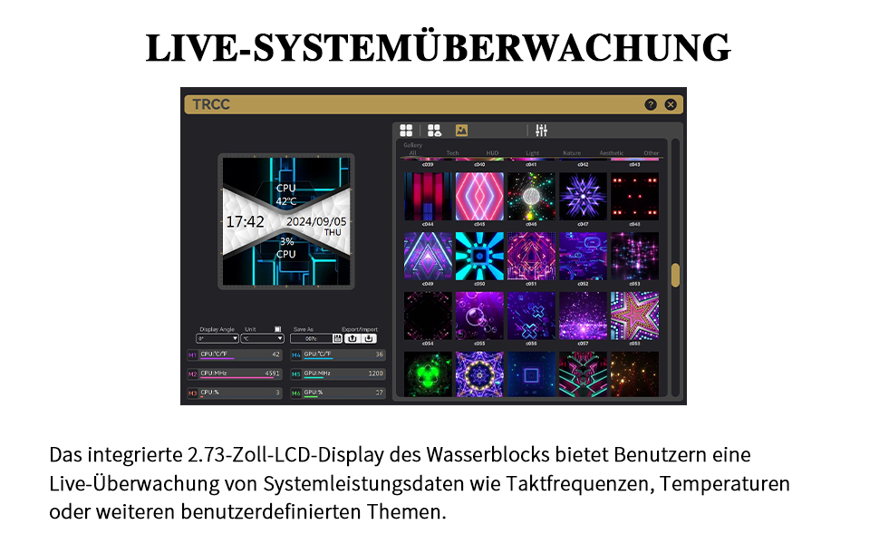 Система водяного охолодження TR FW PRO 360 ARGB AIO з IPS LCD дисплеєм 320x320, сумісна з AM5 та Intel 1700/1851, висока продуктивність, 2.73