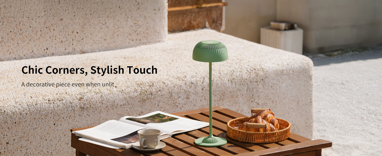 Світлодіодна настільна лампа бездротова LED для вулиці та дому, димована, з акумулятором 5200mAh, IP54, чорна (2 шт)