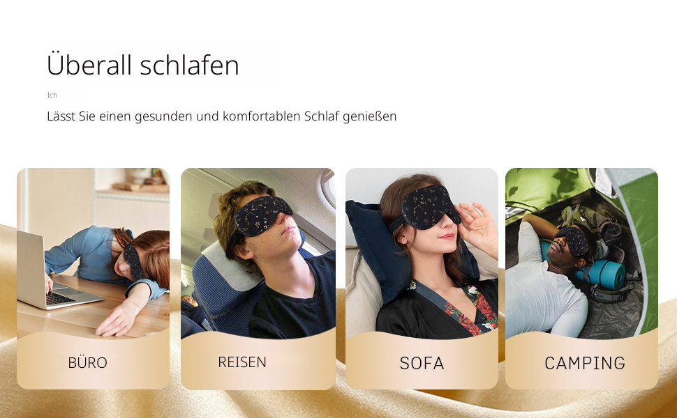 Шовкова маска для сну Townssilk, 100% шовк, регульовані стрічки, комфортна, м'яка, Goldenstar, 1 шт.