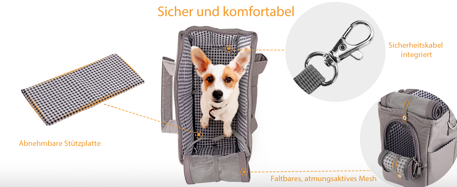 Складана переносна переносна коробка для собак та котів - переносна собача коробка/сумка для транспортування до 4 кг собак та 5 кг котів для подорожей та авто | Сірий 40x16x32 см, сірий L 16 x B 32 x H 40 см