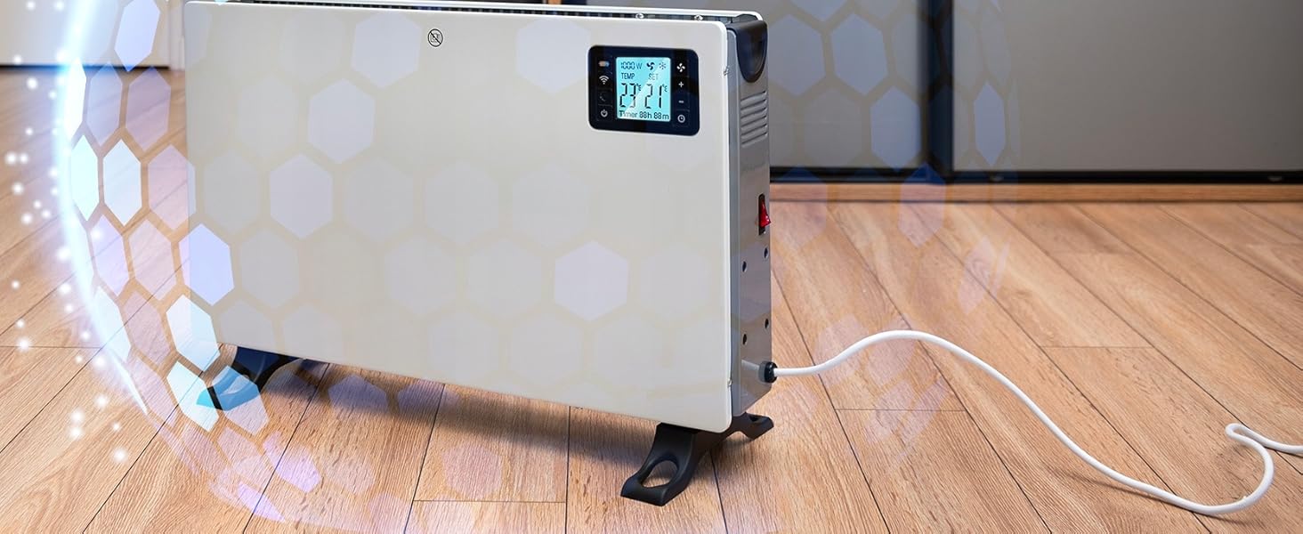 Електричний конвектор LEHMANN LHOHC-2013C: 2000 Вт, WiFi, LED, Таймер, Пульт керування