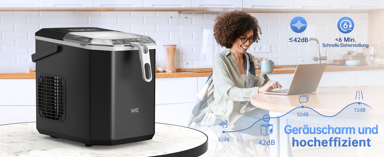 Машина для приготування льоду Ice Maker 1.3л, 9 кубиків за 6 хвилин, самоочищення, тиха, для кухні, офісу, бару, вечірки