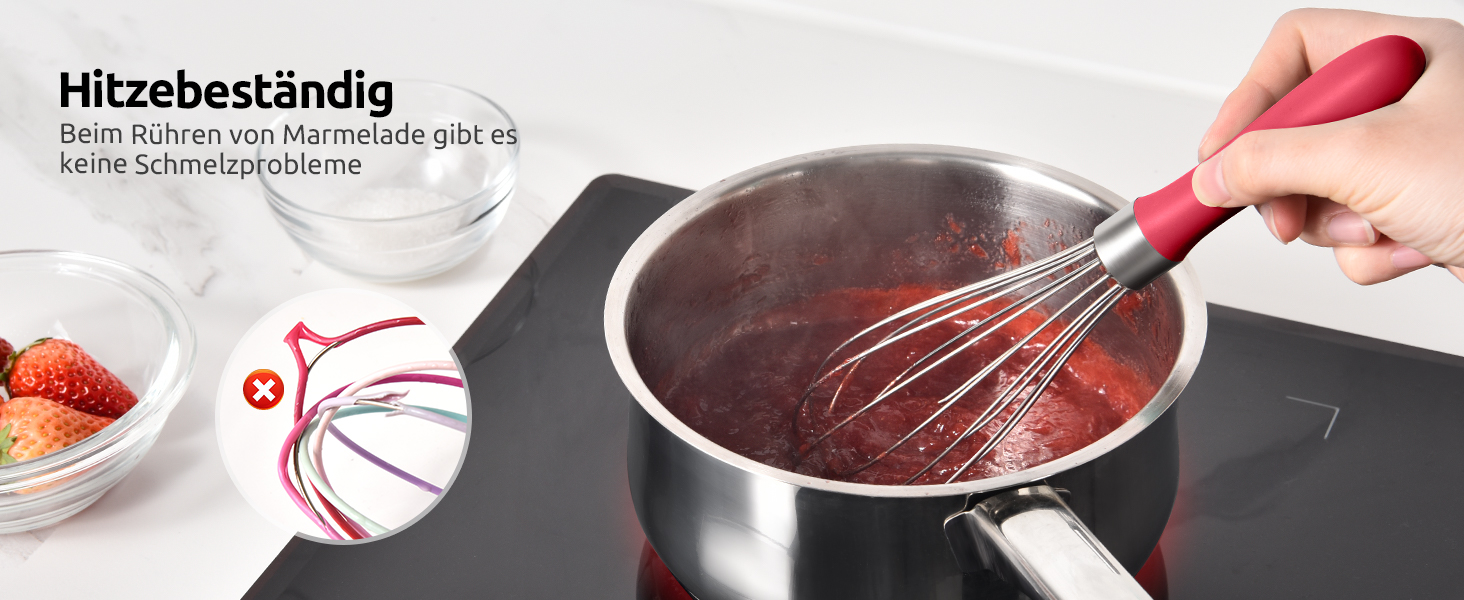 Міксер кухонний U-Taste, 30 см, нержавіюча сталь 18/10, 12 гнучких дротів, силіконовий руків'я