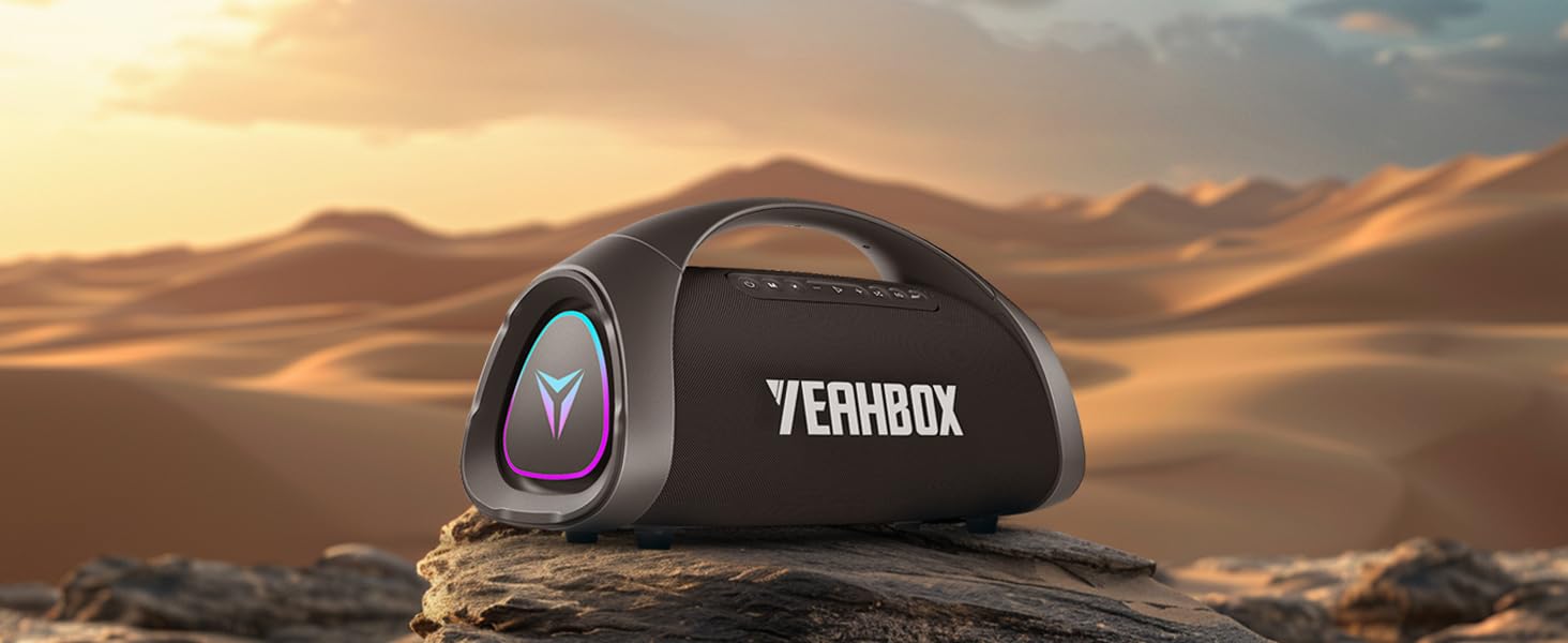 Портативна Bluetooth колонка YEAHBOX Sonic Boom Max 300W з басами, IP67, чорна