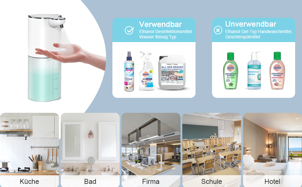 Автоматичний диспенсер для мила 400мл з підзарядкою та кріпленням на стіну, 4 рівня, IPX5, для кухні та ванної кімнати, білий, електричний