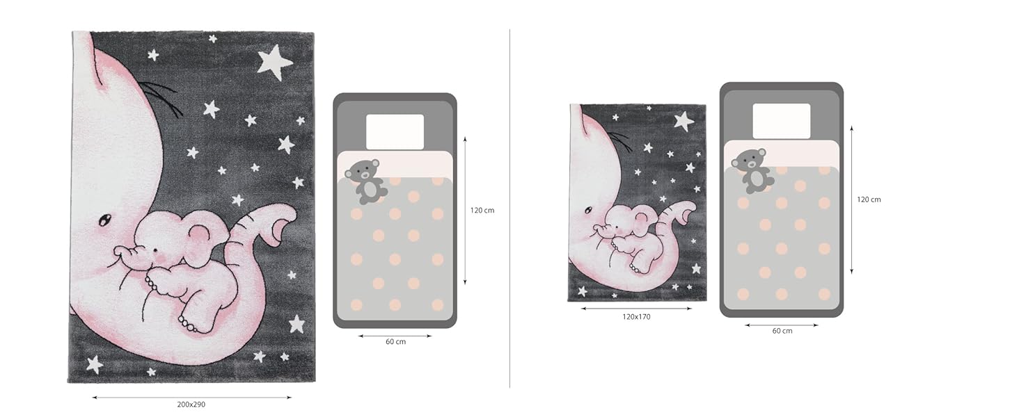 Дитячий килим круглий Elefant, короткий ворс, блакитно-сірий 120 см. Килим для дівчаток та хлопчиків в дитячу кімнату. Гіпоалергенний, м'який килим для ігор.