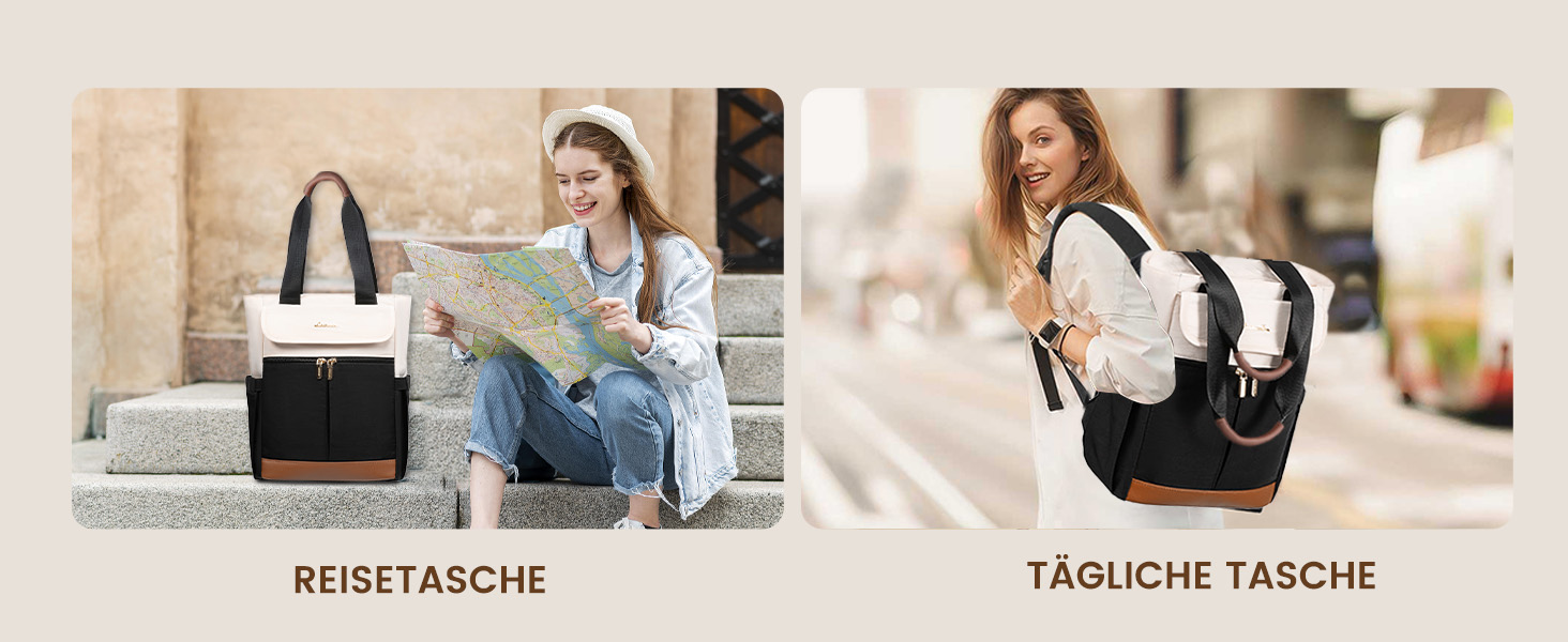 LOVEVOOK Рюкзак для жінок, великий, 15.6 дюймів, рюкзак для ноутбука, шкільний рюкзак для підлітків, водонепроникний, сумка для роботи, сумка-тоут 2 в 1, сумка для вчителя, рюкзак для подорожей, університету, бізнесу, бежевий хакі