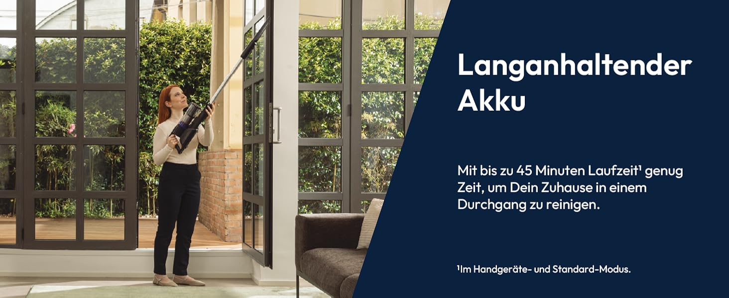 Бездротовий пилосос Hoover HF1 Plus з Anti-Hair Wrap, паркуванням та LED-підсвічуванням, HEPA 6-фільтр, 45 хв роботи, ідеальний для алергіків