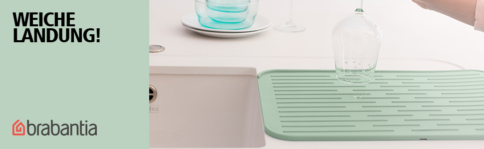 Килимок для посуду Brabantia, силікон, світло-сірий, 32,5 x 44 x см, 1 шт. (Jade Green)