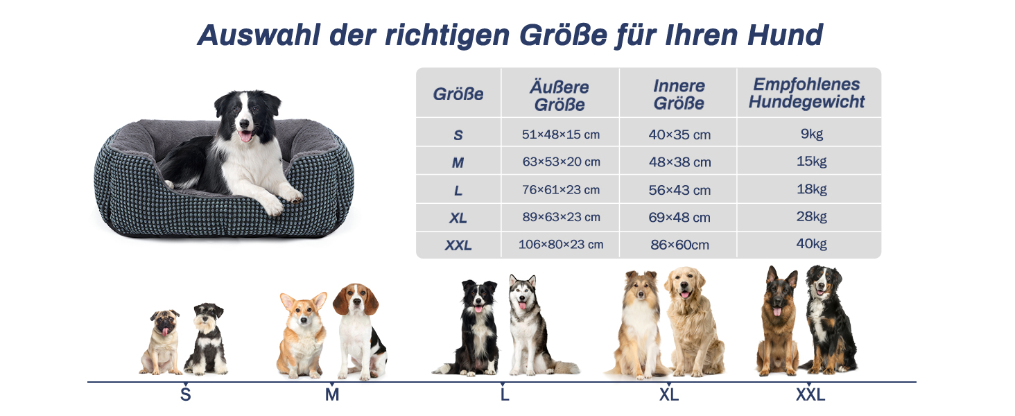 Ліжко для собак FURTIME велике, м'яке, антистрес, машинне прання, нековзне, для котів і собак середніх та великих порід, 89x63x23 см
