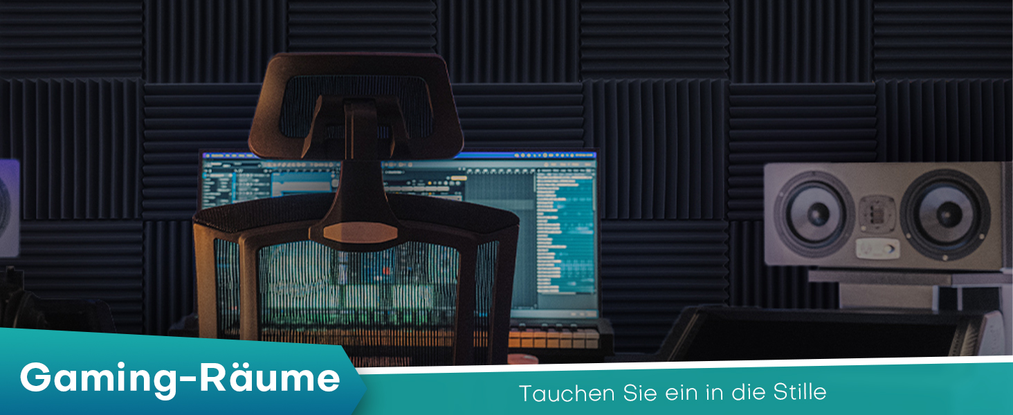 Акустичний поролон Knightsacoustic для звукоізоляції студії, 30x30x2.5 см, чорний, 52 шт — панелі-поглиначі шуму