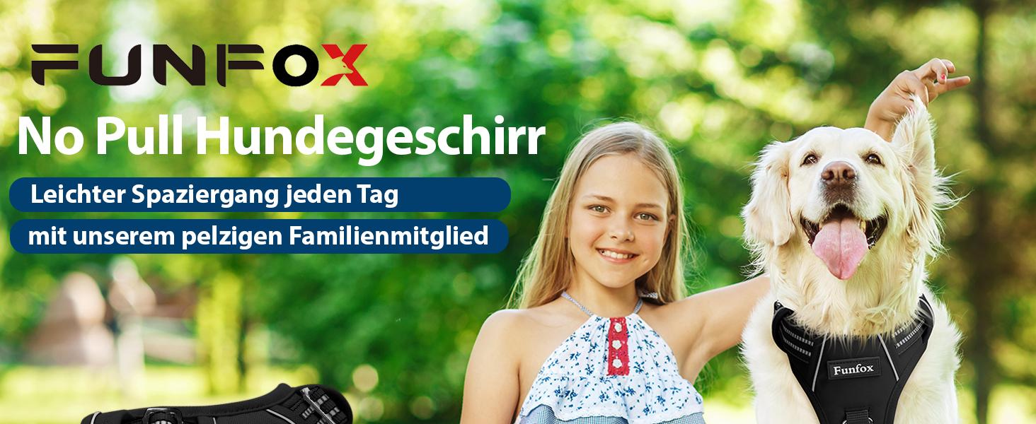 Шлейка для собак середніх розмірів Funfox, анти-тяга, з ручкою та світловідбиваючими смугами, не тягне, чорна, розмір L